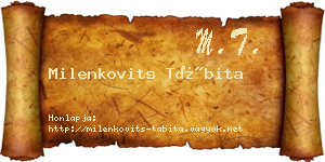 Milenkovits Tábita névjegykártya